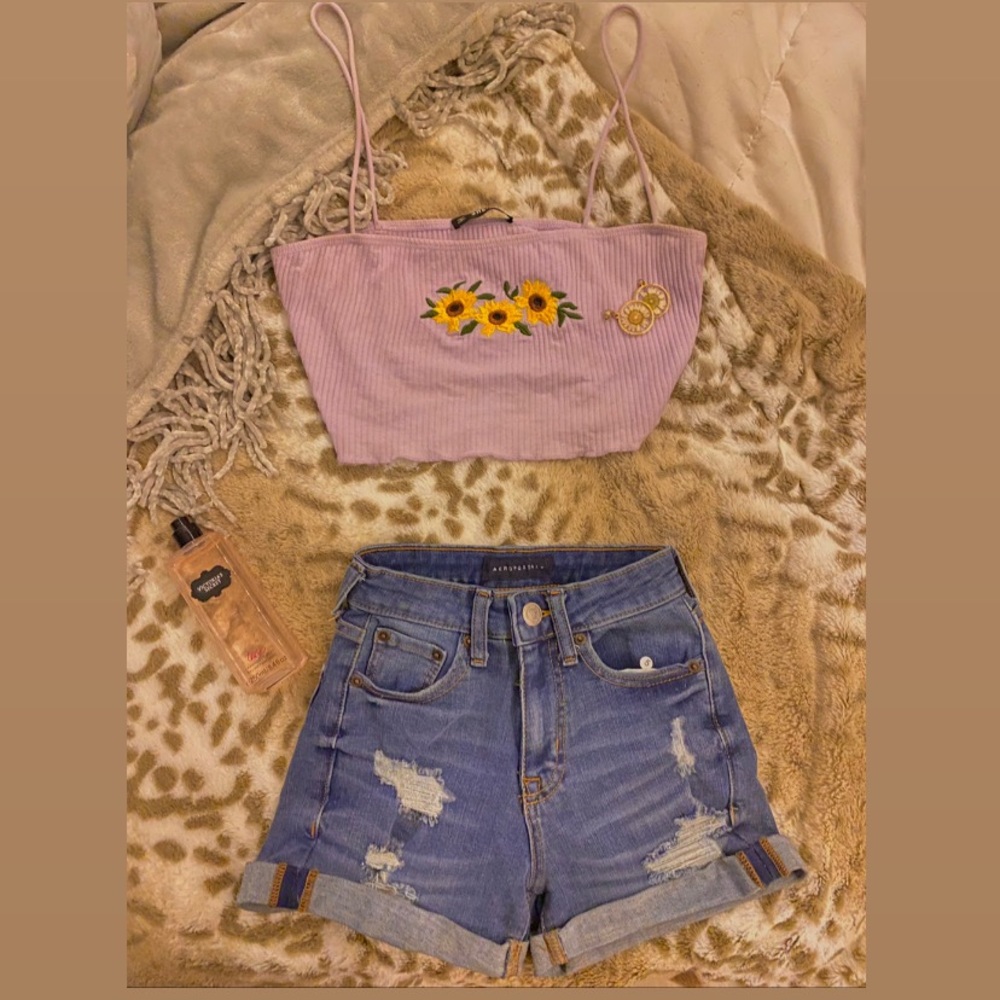 aeropostale blue jean shorts high rise curvy midi side 000